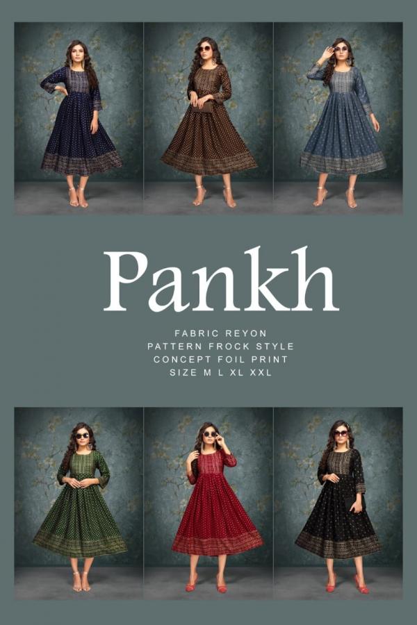 Pankh Rayon Fancy Foil Printed Kurti